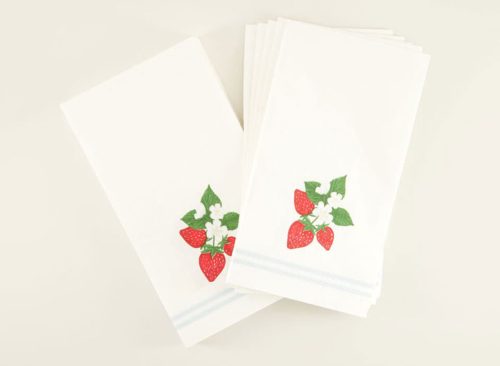 Strawberry Print Dinner Napkins