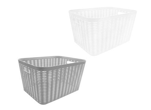 Stylish Deep Plastic Storage Bin with Decorative Pattern, 1 ct