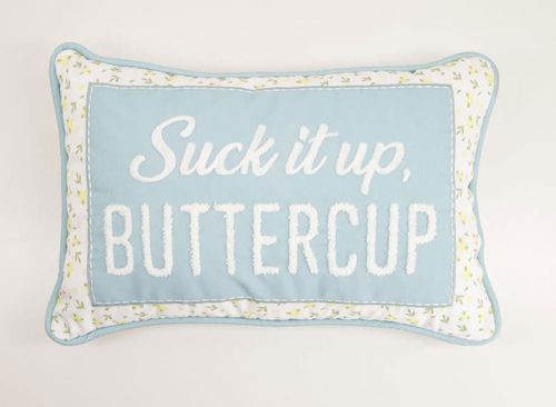 Suck It Up Embroidered Pillow