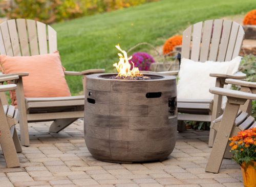 Sunbeam Oak Barrel Resin Fire Pit