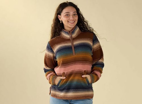Sunset Stripe Fleece 1/4 Zip Pullover