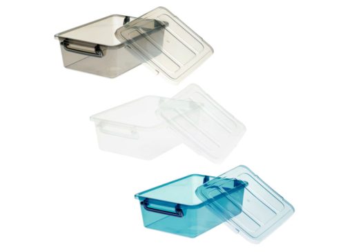 Translucent Plastic Storage Boxes with Clip-Lock Lids, 8.75x6.125x2.75 in