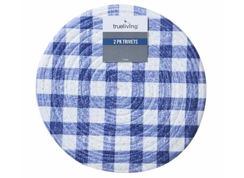 True Living Round Quilted Trivets, 2 pk