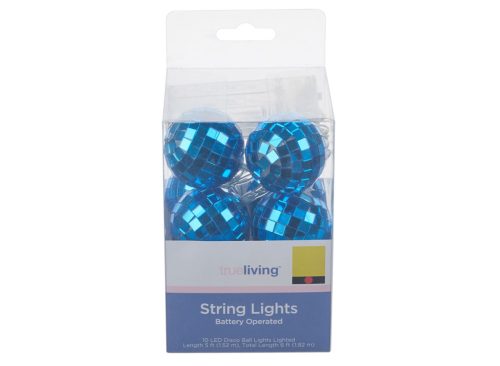 True Living Summer Battery Operated Disco String Lights, 6 ft, 3 Assorted Colors