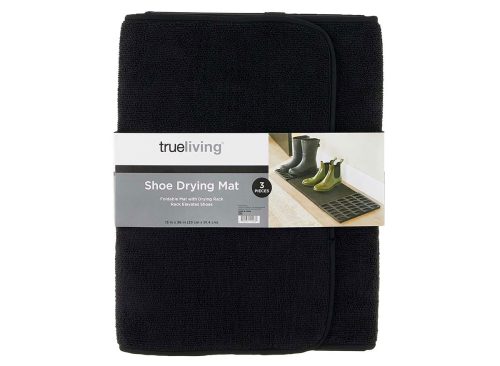True Living Summer Black Shoe Drying Mat, 3 Pieces