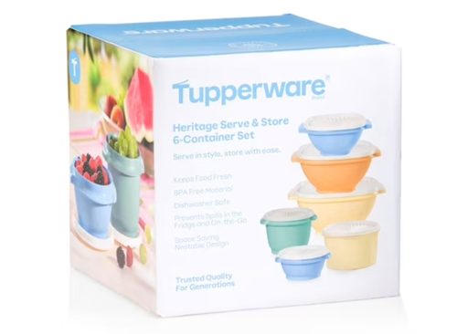 Tupperware Heritage Serve & Store Food Storage Containers with Lids (6 Count)