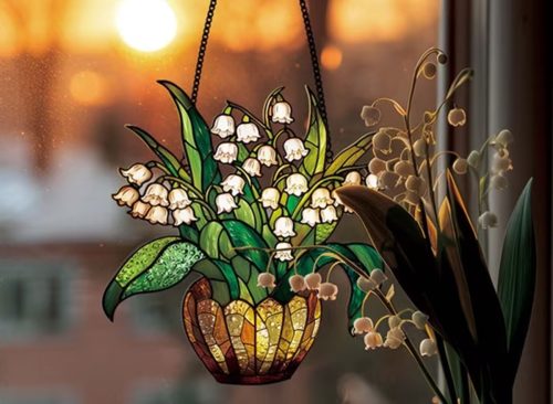 Tupukom Home Sun Catchers for Windows UV-Resistant Outdoor Indoor Suncatcher Mother's Day Gifts Spring Summer Decor The Happy Gift,Acrylic