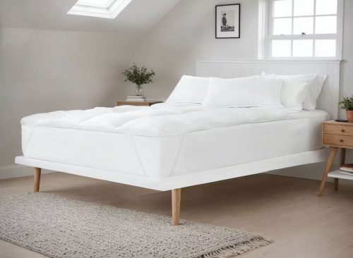 Ultra Soft Mattress Topper, 3" Overfilled Down Alternative Pad - Becky Cameron, White, Queen