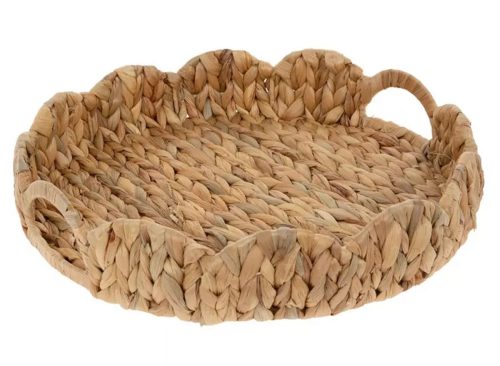 Water Hyacinth Round & Scalloped Tray