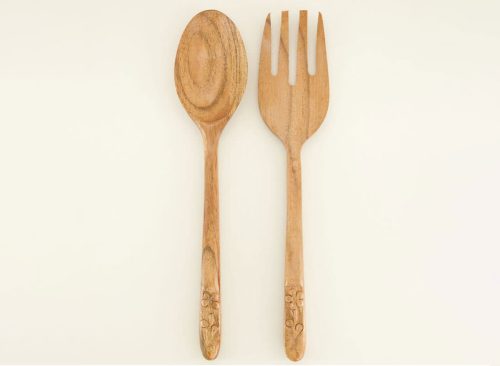 Wooden Serving Utensils Set Of 2