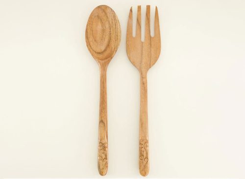 Wooden Serving Utensils Set Of 2