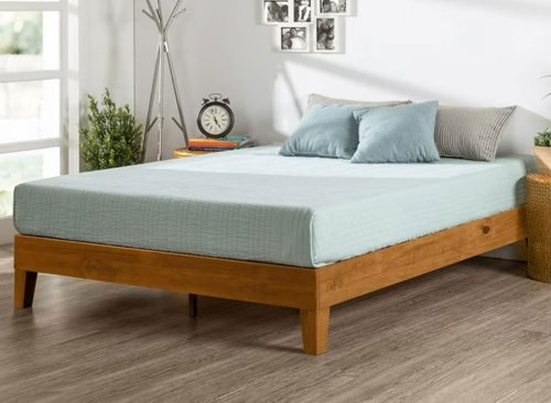 Zinus Night Therapy Rustic Oak Deluxe Solid Wood Platform Bed, Assorted Sizes