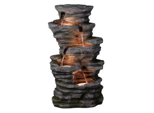 allen + roth 40.2-in H Resin Electric Powered Rock Outdoor Fountain Pump Included