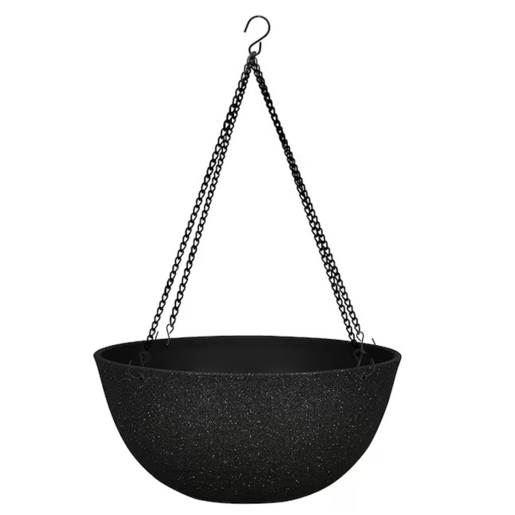 Allen + Roth Black Hanging Planter