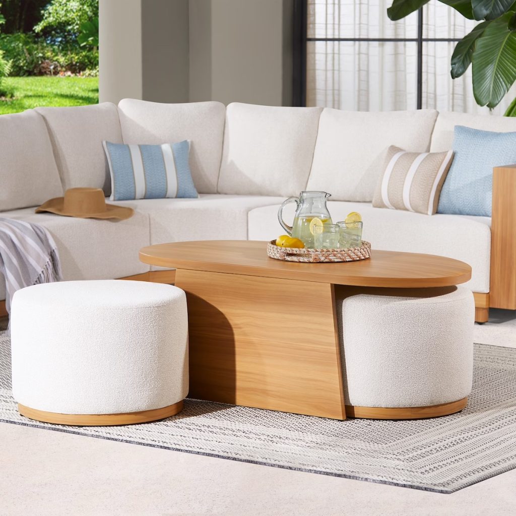 Better Homes & Gardens Juliet Outdoor Coffee Table and Ottomans