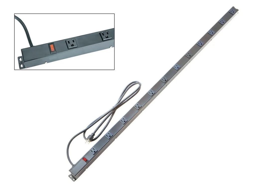 HFT 12-Outlet, 4 ft. Metal Power Strip