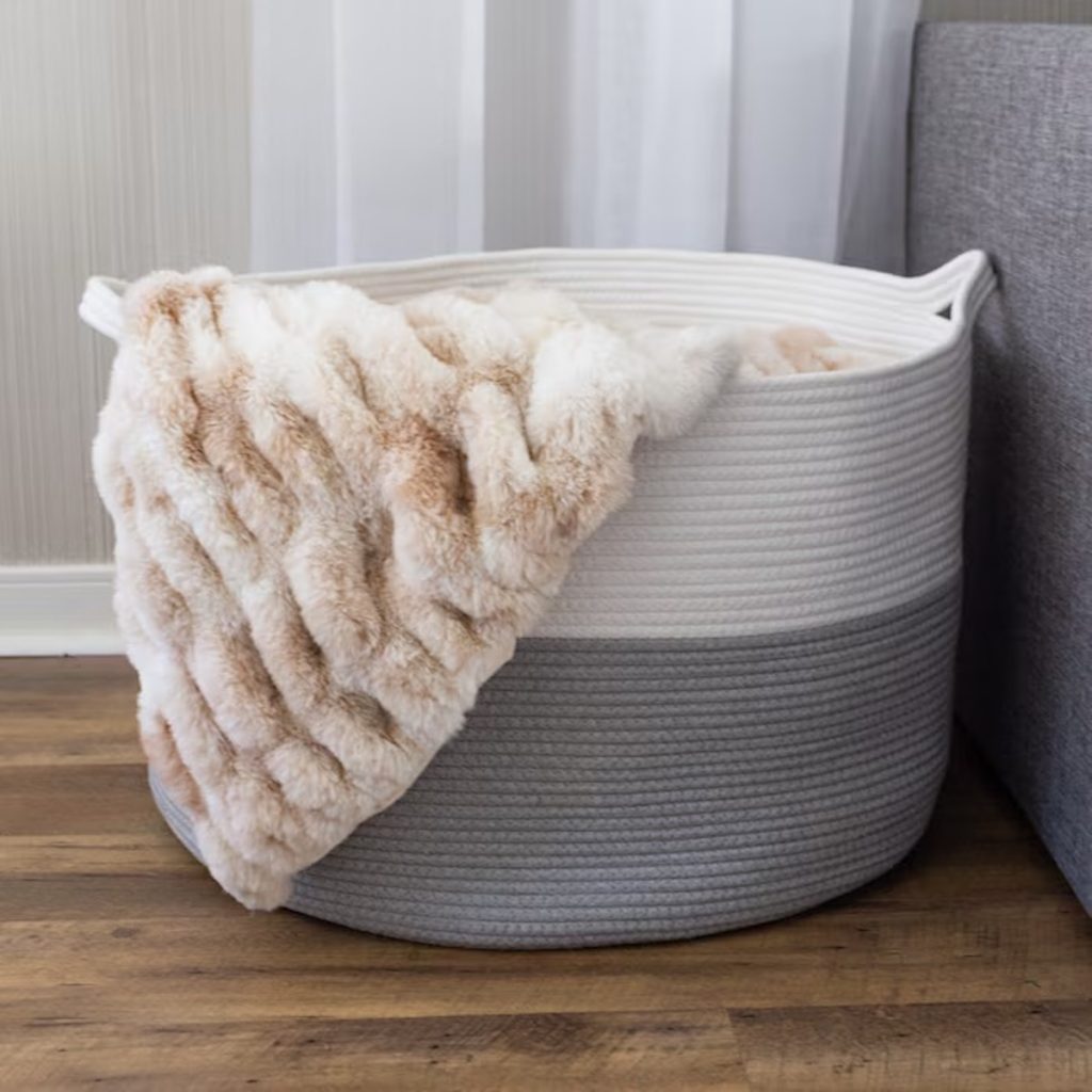 Home-Complete Cotton Collapsible Basket