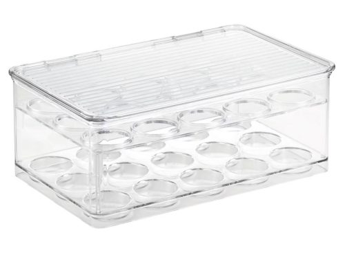 iDESIGN Plastic Tier Coffee Pod Organizer with Lid The Linus Collection Clear: Kitchen Cabinet Storage, 11x7x4, Spot Clean