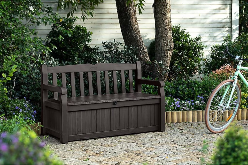 Keter Solana Durable Outdoor Storage 70-Gallon Brown Plastic Deck Box