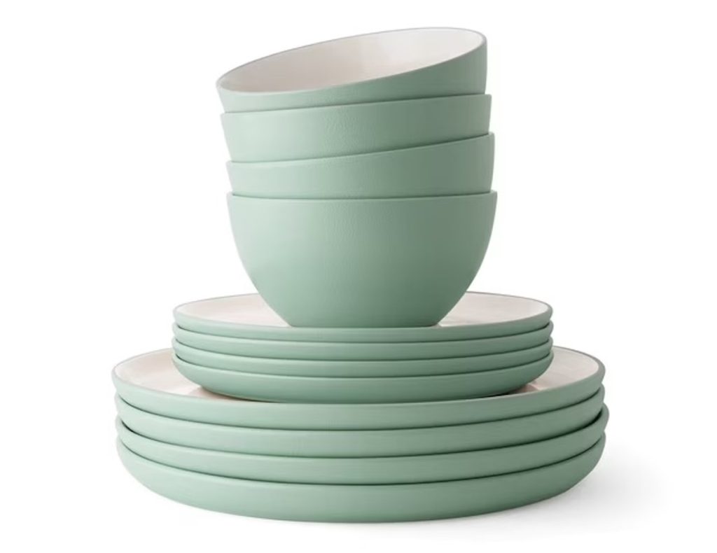 Member's Mark 12-Pieces Stoneware Two-Tone Dinnerware Set