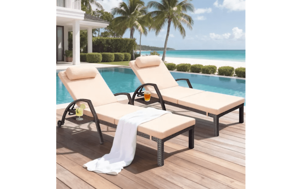 Modern Muse Patio Chaise Lounge Set