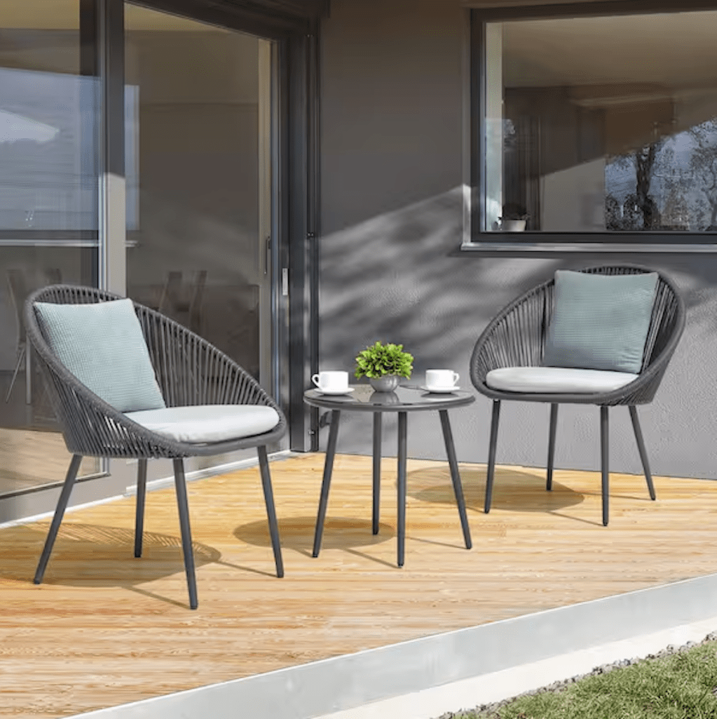 Nuu Garden 3-Piece Metal Outdoor Patio Bistro Set