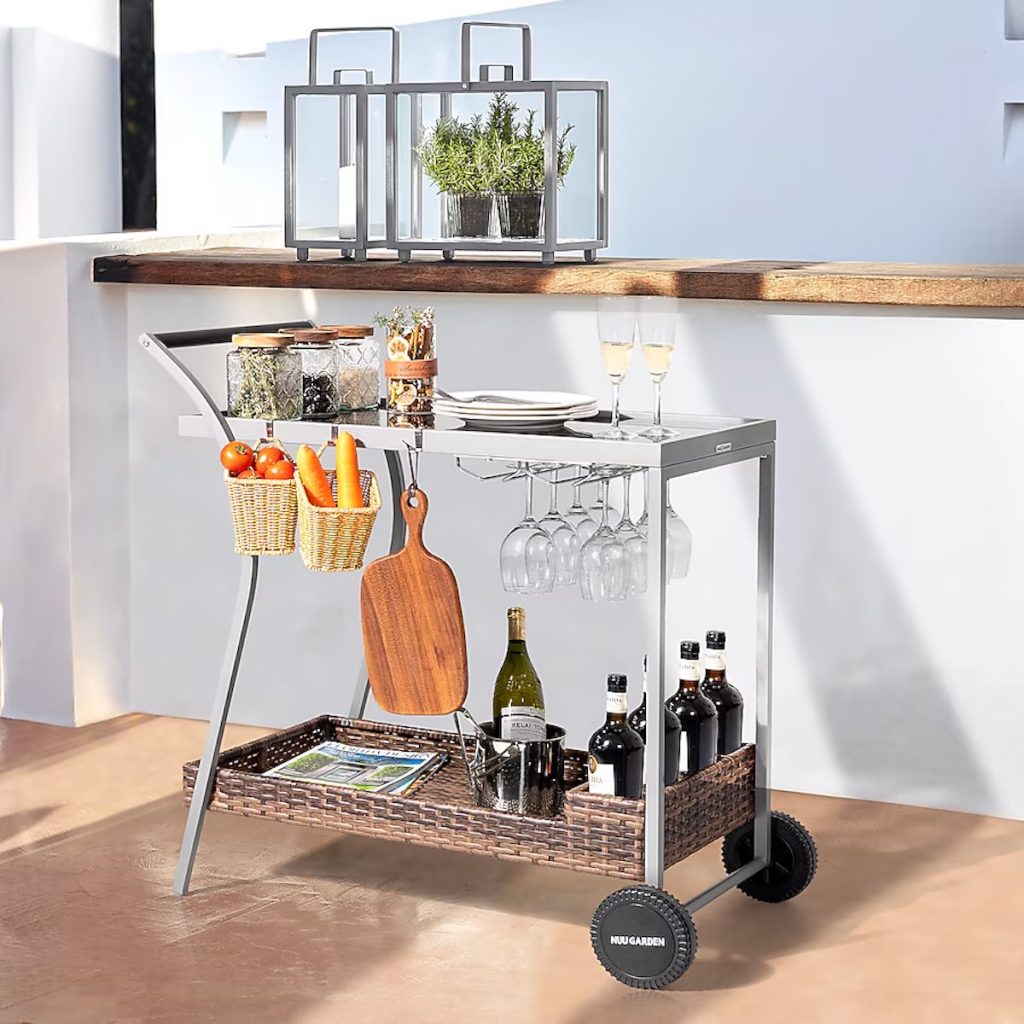 Nuu Garden Outdoor 2-Tier Bar Cart