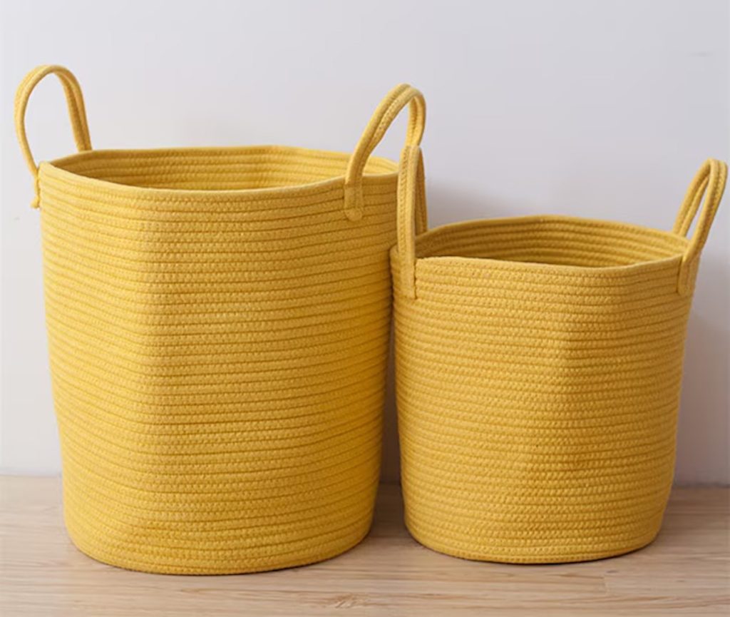 OIAHOMY Cotton Rope Woven Storage Baskets