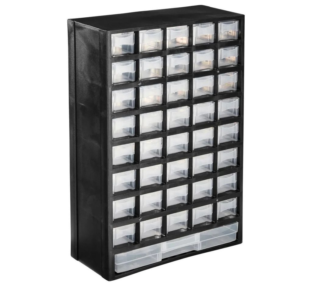 Storefront 40-Bin Organizer with Full-Length Drawer