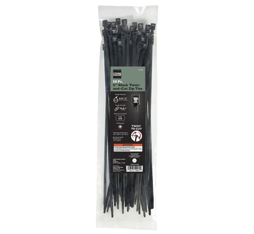 Storehouse 11 in. Twist-and-Cut Cable Ties, 50-Pack