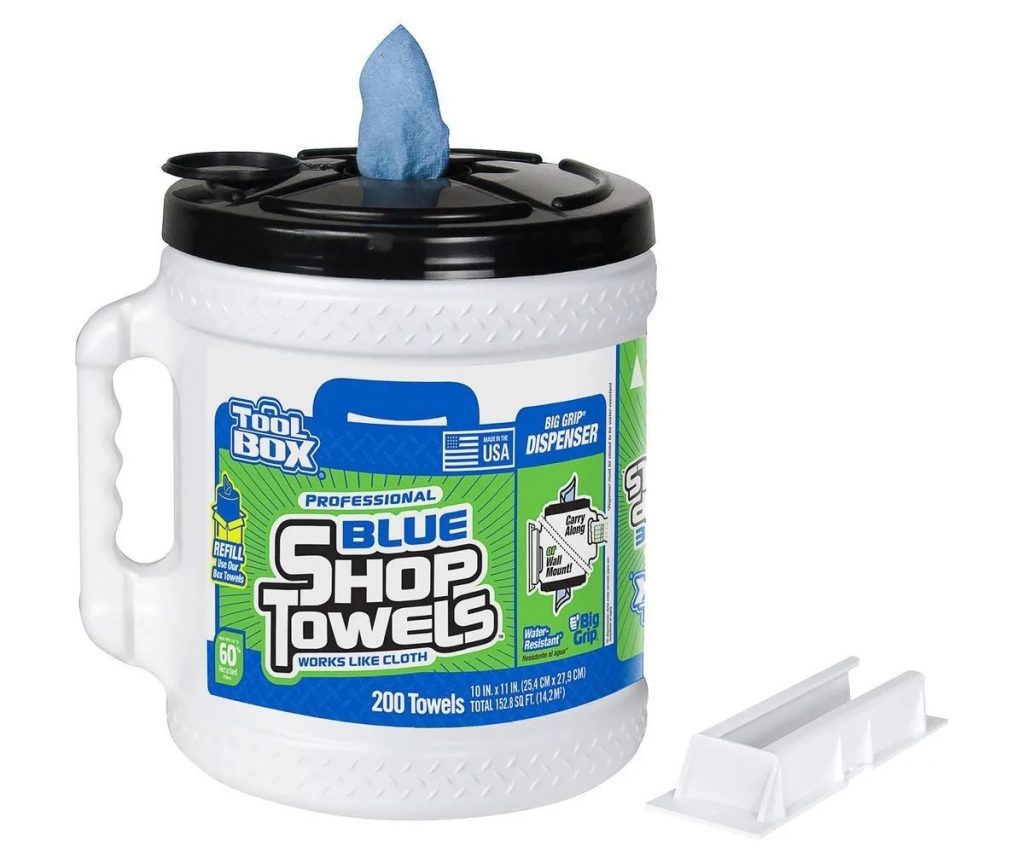 Toolbox BIG GRIP Bucket Blue Shop Towels