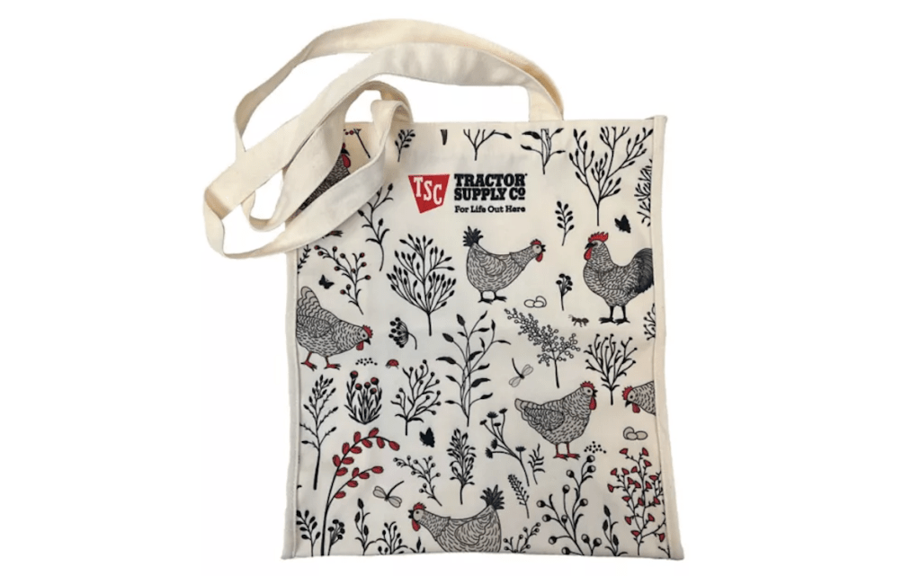 Tractor Supply Chicks/Floral Cotton Canvas Tote Bag