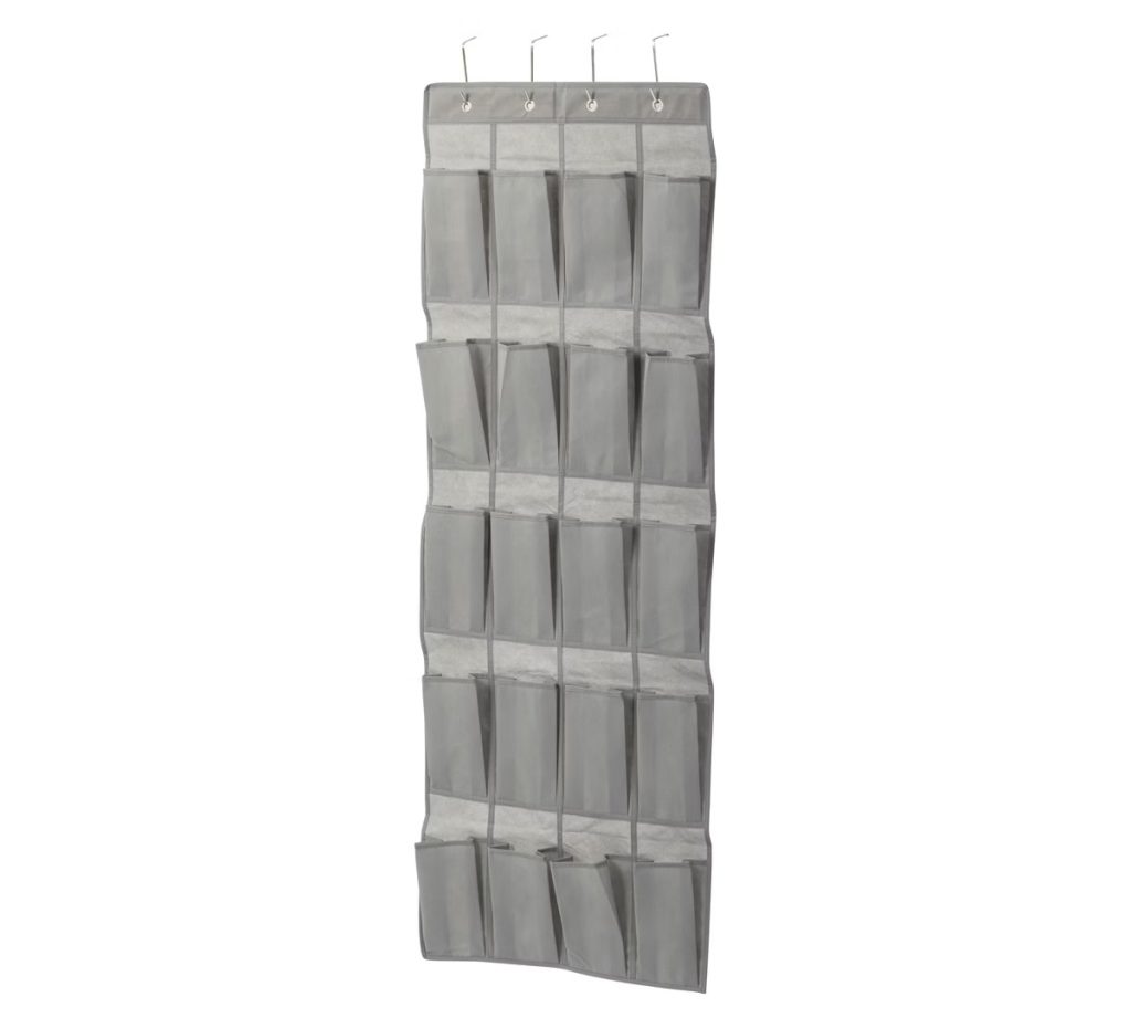True Living Gray 20-Pocket Hanging Shoe Organizer