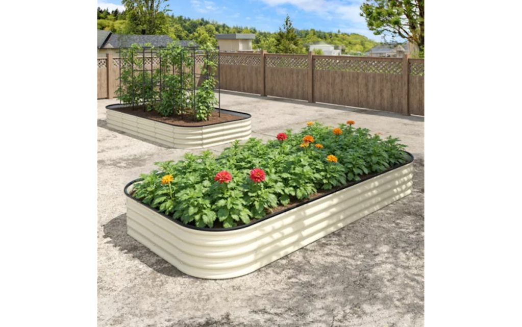 Veikous Galvanized Steel Raised Garden Bed Planter Box