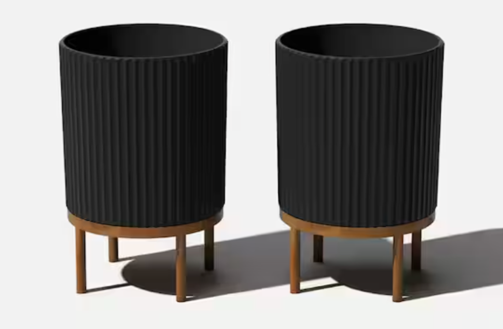 Veradek Planter with Brown Stand 2-Pack