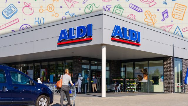 11 Best New Aldi Back-to-School Finds Under $10. Schleswig, Germany - September 01, 2021: Aldi (stylized as ALDI) is the common brand of two German family-owned discount supermarket chains with over 10,000 stores in 20 countries
