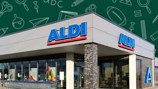 11 Best New Aldi Back to School Finds Under $20 Hitting Shelves Now. CUXHAVEN, GERMANY - OCTOBER 31, 2019: Aldi branch (north division). Aldi is a leading global discount supermarket chain with almost 10,000 stores in 18 countries.