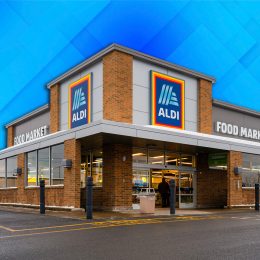 11 Best New Aldi Fall Finds Hitting Shelves in Late July. Rome, New York - Dec 17, 2025: Close-up overcast view of Aldi Market, which stands for Albrecht Discount. ALDI is a Global Discount Supermarket Chain that Originated in Germany