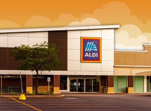 11 Best New Aldi Finds Flying Off Shelves Right Now. Lombard, IL, United States - June 18, 2024: Aldi gorecory store at dusk.