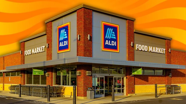 11 Best New Aldi Finds Hitting Shelves in Mid-July. Ephrata, PA / USA - December 23, 2019: An Aldi grocery store in Lancaster County. Aldi is a global discount supermarket chain based in Germany.