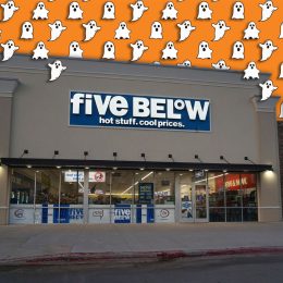 11 Best New Five Below Halloween Finds Under $5. A Five Below storefront glows under early evening light in Little Rock, Arkansas, with bold blue branding, hiring signage, and interior merchandise displays visible through large glass windows in a neighborhood shopping center. Little Rock, AR, USA April 17, 2026