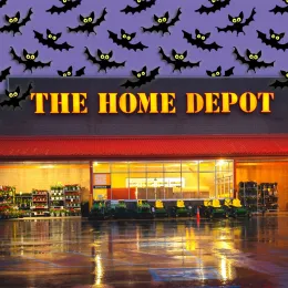 11 Best New Home Depot Halloween Finds Already Hitting Shelves. New Hartford, New York - May 23, 2025: Night Wide View of The Home Depot Building Exterior