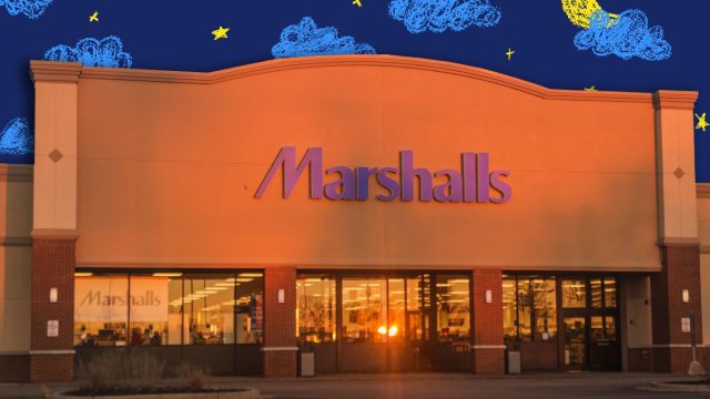 11 Best New Marshalls Bedding and Bath Finds Under $25. Exterior view of a Marshalls retail store at sunset, with illuminated signage and storefront windows visible in a suburban shopping center parking lot Chicago, IL, USA November 28, 2025