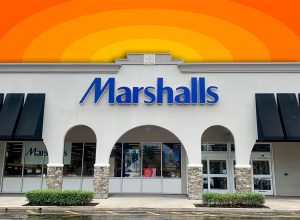 11 Best New Marshalls Finds Hitting Shelves in August. Deerfield Beach, FL USA - October 12, 2024: A street view of a Marshalls storefront with clouds.