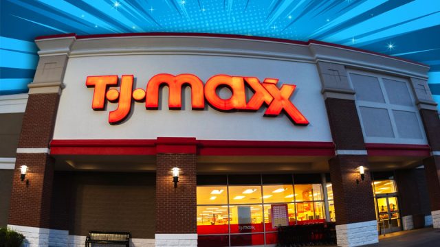 11 Best New TJ Maxx Home Finds Under $25 Flying Off Shelves. New Hartford, NY - Aug 9, 2025: Fisheye view of TJ Maxx, is a US off-price department store chain, founded in 1976, known for selling brand-name and designer apparel, home fashions, and other goods