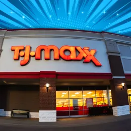 11 Best New TJ Maxx Home Finds Under $25 Flying Off Shelves. New Hartford, NY - Aug 9, 2025: Fisheye view of TJ Maxx, is a US off-price department store chain, founded in 1976, known for selling brand-name and designer apparel, home fashions, and other goods