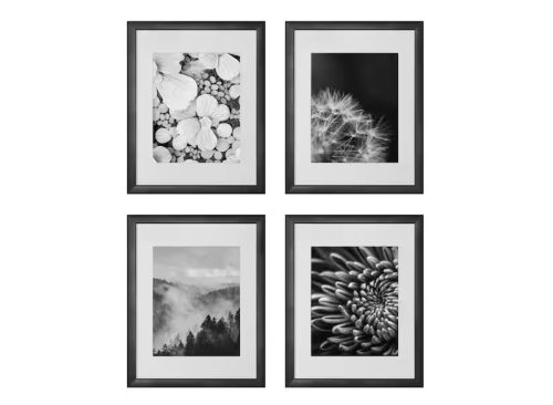  11 x 14 Matted to 8 x 10 Black Gallery Wall Picture Frames Set of 4