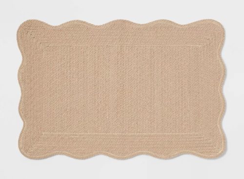 20"x30" Scallop Cotton Braid Bath Rug Khaki - Threshold™