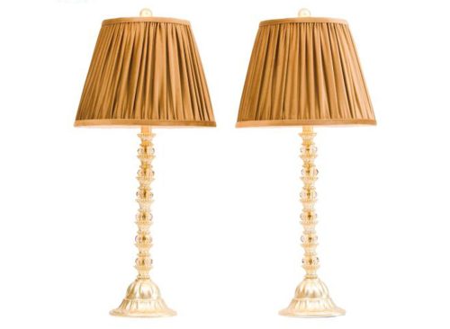2pk 28.25in Glass Metal Table Lamp Set