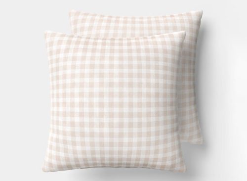 2pk Window Pane Gingham Toss Throw Pillow Metal Khaki - Room Essentials™
